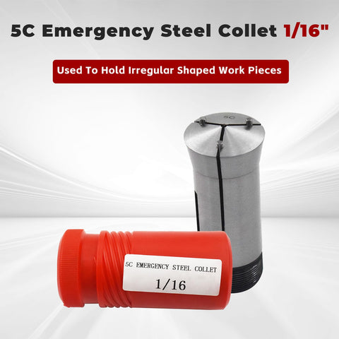 5C Emergency Tool Steel Collet 1/16 Inch for irregular workpieces, high hardness, ideal for lathes and CNC machines.