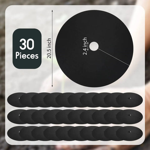30 Pieces Weed Barrier Rings Non Woven Tree Mulch Protectors Black Thickened Landscape Fabric