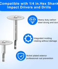 All-In-One Rotary Drill Saw Blade Kit With Six High Speed Steel Cutting Discs And Four Shanks Including Hex And Round Options Plus Screwdriver display with hex shanks
