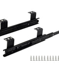Heavy Duty Rock Solid Metal Drawer Slides 2 Pack Black Steel Runners Ball Bearings For Smooth Full Extension Telescopic Guides Rust Resistant Cold Rolled Steel Build Upgrades Cabinets With Sick Smooth Gliding Action Locks Tight For Tough Home Or Shop, with screws