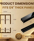 Diagram of 4 Sets 4 Ft Sliding Door Track System With Durable Plastic Build For One Quarter Inch Door Panels in black