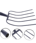 Heavy Duty Huge Digging Fork For Gardening And Lawn Cleanup Sturdy Metal Pitchfork for farm debris, iron, dark blue, no handle