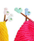 4 Piece Silicone Knitting Needle Stoppers Cartoon Animal Protectors Cute Letters End Caps Cool Colorful Cube Knitting Accessories