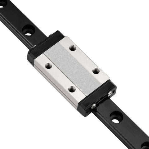 Heavy Duty 450mm Linear Sliding Rail Guide With MGN9H Carriage for 3D Printers and CNC Machines, Black Finish, side view