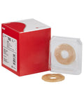 Adapt 2 Inch Flat Barrier Ring Set, 10 Pack For Ostomy Care with packaging, ring in clear tray, and individual ring