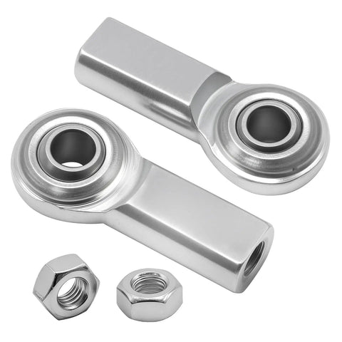 CF4 1/4 Inch Bore Rod End Bearing 1/4-28 Female Thread Right Hand Heim Joint With Jam Nuts 2 Pack, silver steel rod ends