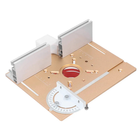 Tough As Nails Aluminum Router Table Insert Plate With Dead Nuts Accurate 0 To 47 Mm Lift Range Heavy Gauge Steel woodworking insert.