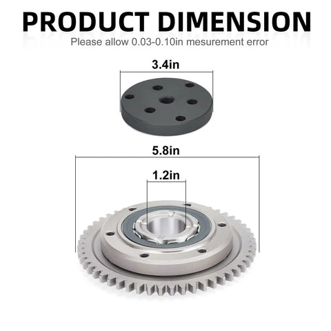 Flywheel Puller Tool And Starter Clutch One Way Bearing Gear Gasket Kit For YFM660R Raptor 660R 2002 2003 dimensions