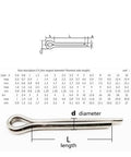 Top Grade 304 Stainless Steel U Shape Spring Cotter Pins For Heavy Duty Locking And Fastening Tasks Durable Anti Rust Retaining Clips In Various Sizes with size measurements