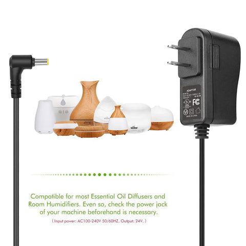 24V Power Cord Replacement Charger Cable For Essential Oil Diffusers And Humidifiers Plug And Play AC To DC Adapter