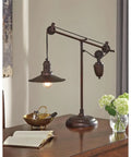 Urban Industrial 29.5 Inch Metal Desk Lamp With Adjustable Arm And Shade Bronze Finish For Modern Home Office Or Study Space