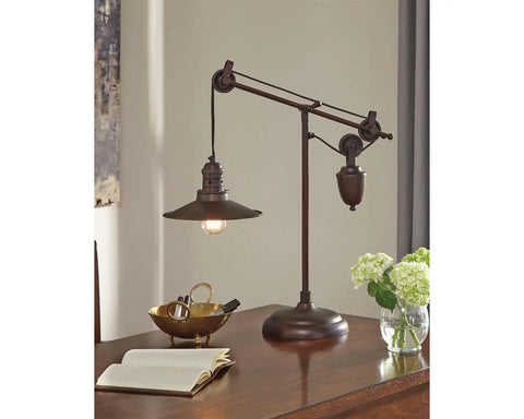 Urban Industrial 29.5 Inch Metal Desk Lamp With Adjustable Arm And Shade Bronze Finish For Modern Home Office Or Study Space
