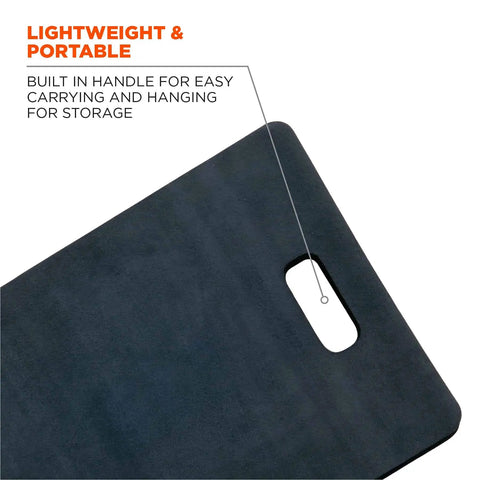 ProFlex 380 Kneeling Pad Built Tough With Thick NBR Foam Cushions Water Resistant Knee Mat 14x21 Black with handle for storage