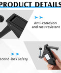 Lounsweer 4-pack black zinc-alloy compression latch with raised trigger, hand-operated flush lever, 0.04-0.94 in grip