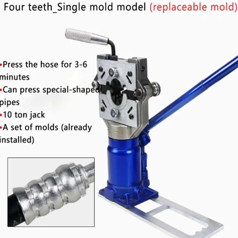 Premium Electric Hydraulic Hose Crimping Machine With Precision Pressure Control For Automotive Repair shown with four teeth mold design.