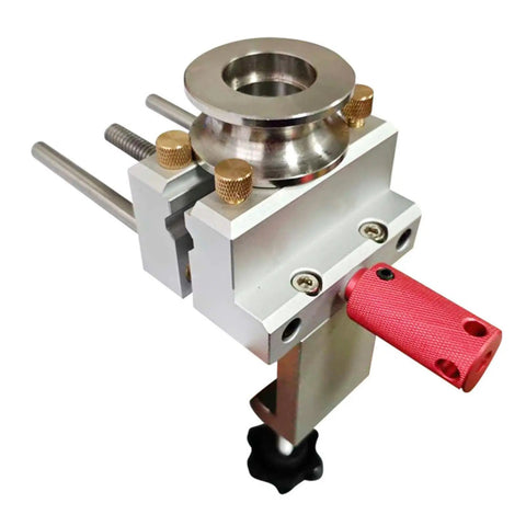 Compact Handy Bench Vise For Home Workshop And Jewelry Crafting Quick Release Table Clamp with Rust Resistant Screw, close-up view.