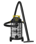 8 Gallon Wet Dry Vacuum With 4 HP Peak Motor, Heavy Duty Shop Vac With Attachments, shown with hose and tool attachment.