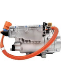 High Voltage Ac Compressor Assembly For Byd Qin Plus Ev BC28B 322 8V HA2EJ 8103020 with orange wiring harness and silver housing.