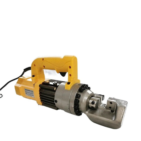 Heavy Duty Portable Rebar Cutter Pliers With Pure Copper Motor RC16B, electric hydraulic steel bar cutter with yellow handle.