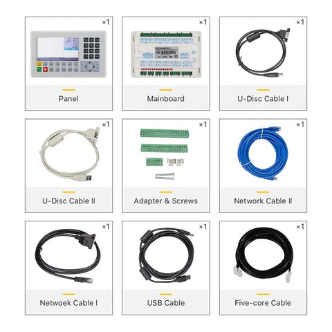 RDC6445S CO2 Laser Controller For Laser Engravers And Cutting Machines USB 2.0 Ethernet Ready Built For Pro Makers Double Head Linkage 4 Axis Motion Control RDC DSP 6445S 6445G Compatible Pro Grade Laser Engraving And Cutting System