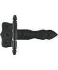 5 Inch Black Wrought Iron Antique Style Barn Door Hinge, Heavy Duty Flush Mount Cast Iron, Rustic Colonial Black Finish