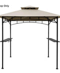 Replacement Canopy Top For 8x5 Double Tier Gazebo Grill Outdoor Shelter Beige Polyester UV Protected Water Repellent Top Only