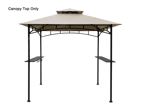 Replacement Canopy Top For 8x5 Double Tier Gazebo Grill Outdoor Shelter Beige Polyester UV Protected Water Repellent Top Only