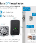 Smart Door Lock U-Bolt With WiFi Bridge 5-In-1 Keyless Entry Lock Bluetooth Keypad Front Door ANSI Grade 1 Certified, installation guide.