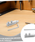 2pcs Broken Valve Screw Extractor Kit For Damaged Bolts And Stripped Screws Easy Pipe Thread Remover Tool Set To Hit The Spot And Fix Messy Pipes Fast, silver metal