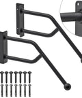 Heavy Duty Jamb Mount Iron Handrails For Indoor And Outdoor Steps Fully Welded Wall Plate 28 Inch Long By 1.3 Inch Diameter Supports Up To 500 Lbs
