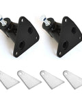 Universal Weld In Engine Motor Mount Kit For Small Block SBC And Big Block BBC V8 Engines Swap Compatible 350 396 454 And 4.3L V6 Pack Of 2 Durable Powder Coated Mounts Replacing 91018040 image showing two black mounts with bolts and frame plates.