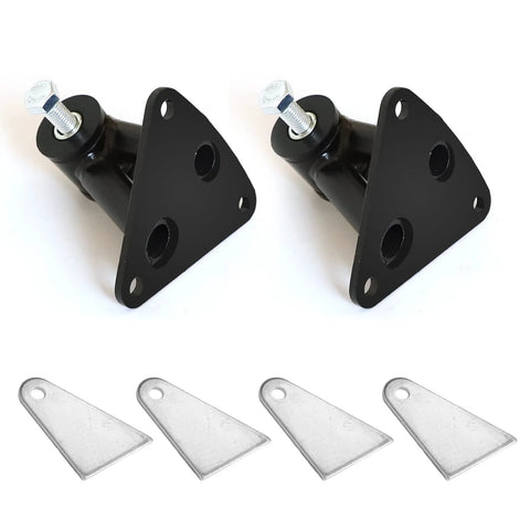 Universal Weld In Engine Motor Mount Kit For Small Block SBC And Big Block BBC V8 Engines Swap Compatible 350 396 454 And 4.3L V6 Pack Of 2 Durable Powder Coated Mounts Replacing 91018040 image showing two black mounts with bolts and frame plates.