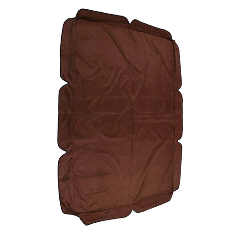 Weatherproof Porch Swing Canopy Cover 69x46.4 Inches, Silver Coated Roof, UV Shield, Replacement Top, Brown Oxford Cloth