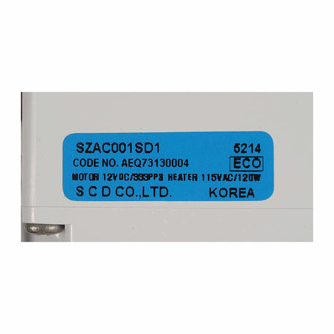 Label on Genuine OEM Ice Maker Assembly For Refrigerator, Replaces AEQ73130004