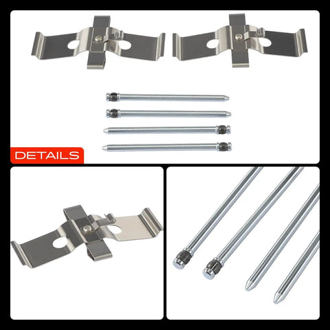 Front Side Disc Brake Hardware Kit For Chevy Camaro V8 And Corvette ZR1 Z06 Ceramic Brakes Plus Grand Sport Models From 2009 To 2019 Top Quality Parts You Can Trust, pins and springs set