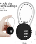 2 Pack 3 Digit Outdoor Waterproof Padlocks For Lockers Luggage Gym School Fence Toolbox Gate Case And More Heavy Duty Durable Combination Locks For Secure Storage with dimensions shown