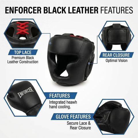 Pro Boxing Gloves And Headgear Set Featuring 16 Oz Heavy Duty Padding In Red And Black Goated Training Gear for optimal vision and cooling.