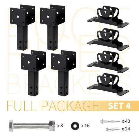 Heavy Duty Roof Riser Brackets Kit For Adjustable Beam Mounts On Roof Pergola Gazebo Black Set Of 4 Built Tough Durable Metal Construction Weather Resistant Easy Install For Outdoor Roof Structures