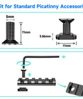 24 Piece M-LOK Screws And Nuts Replacement Kit With Allen Wrench For Rails And Mounts, high-strength steel with measurements