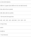 Top Shelf Six Liter Ultrasonic Cleaner With Built In Heater And Degassing Feature Plus Dual Transducers And Digital Dial specifications