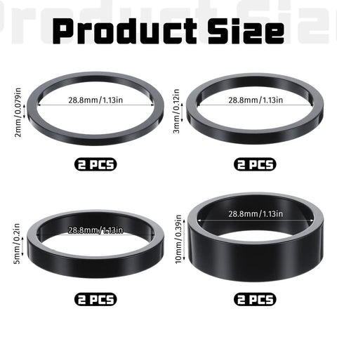 Get Your Handlebar Just Right With These Handy 12 Pack Of Aluminum Alloy Threadless Headset Spacers In Sizes 2mm 3mm 5mm And 10mm
