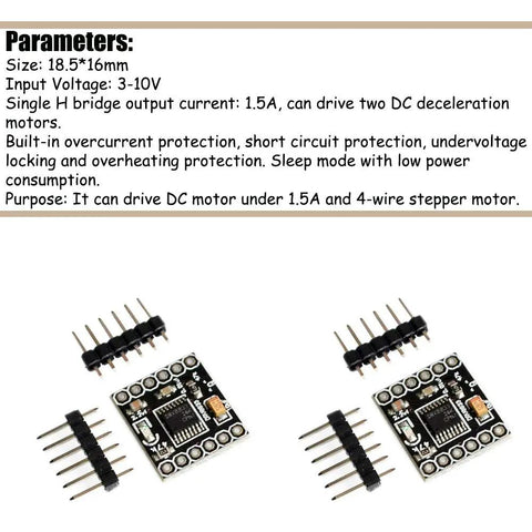 Dual H Bridge DC Motor Driver Module with DRV8833, 1.5A per channel, two DC geared motors driver, PCB design, component layout