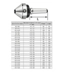 Heavy Duty Morse Taper Center For CNC Lathe Mill Drill Press Tailstock MT2 MT3 MT4 MT5 with specifications chart.
