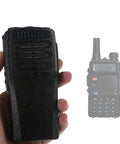 Person holding Repair Housing Cover Kit For DEP-450 DP1400 Two Way Radio Walkie Talkie showing front cover and knob close-up.