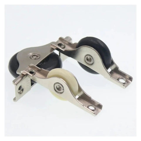 Heavy Duty V Groove Wheel With Silent Nylon Caster For Slick Sliding Door Track Operation, sturdy steel and nylon pulleys.