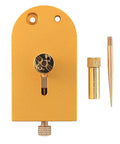 Pro-Grade Watch Repair Tool Kit With Movement Balance Wheel Stand And Hairspring Holder, close-up view of tool components.