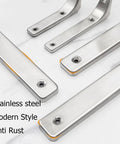 Stainless Steel L Brackets For Wall Shelves Heavy Duty Floating Shelf Supports Rust Resistant corner braces in modern design.