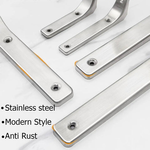 Stainless Steel L Brackets For Wall Shelves Heavy Duty Floating Shelf Supports Rust Resistant corner braces in modern design.