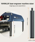 WAINLUX laser engraver raiser set for X2/K15; blue top with black legs, 4 pcs, lifts up to 50 mm