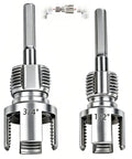 Heavy Duty Dual Function Pvc Pipe Threader Kit With 1 2 And 3 4 Inch Dies for internal external threading shown from front angle.
